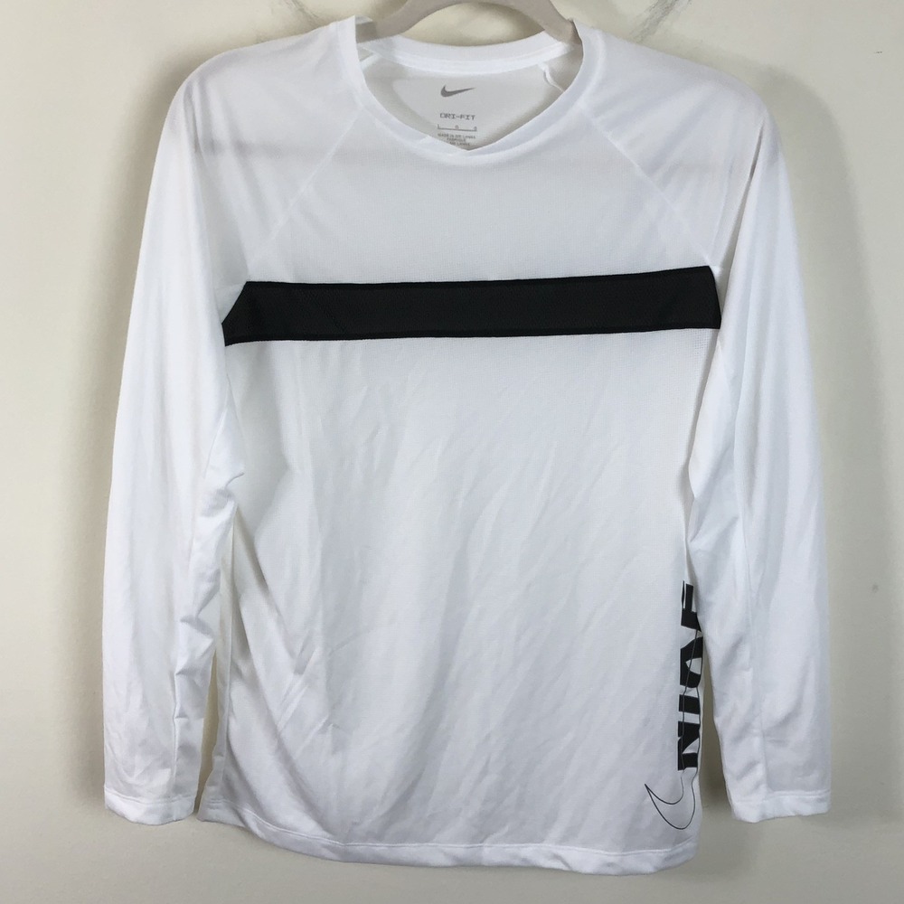 Nike Dri-Fit Lightweight Long Sleeve Compression Shirt Youth Size L White
